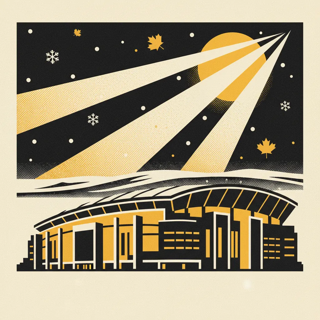 Stylized illustration of FirstOntario Centre in Hamilton, Ontario