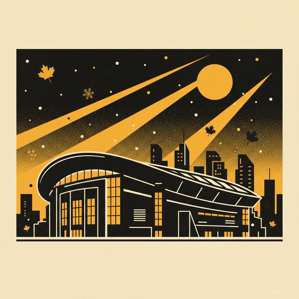 Stylized illustration of Slush Puppie Place in Kingston, Ontario