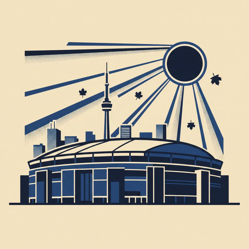 Stylized illustration of Princess Auto Stadium in Winnipeg, Manitoba