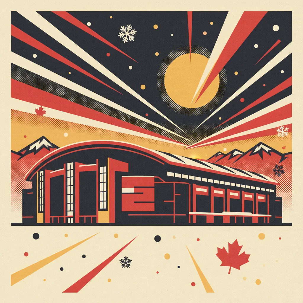 Stylized illustration of Scotia Place in Calgary, Alberta