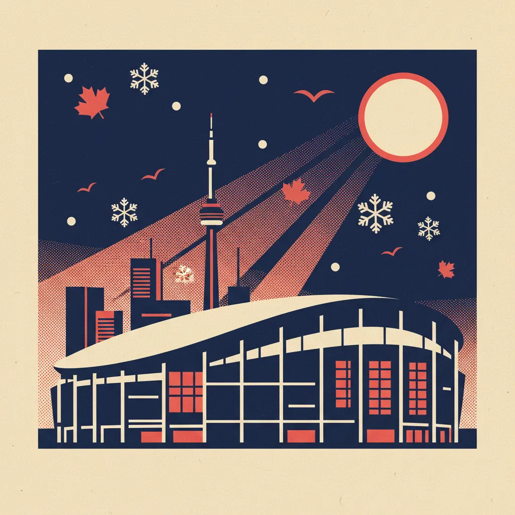 Stylized illustration of Canadian Tire Centre in Ottawa, Ontario